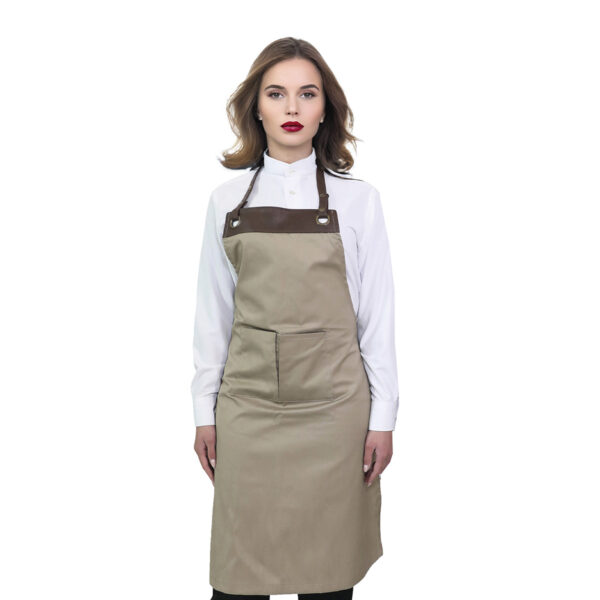 Grembiule unisex finitura in pelle